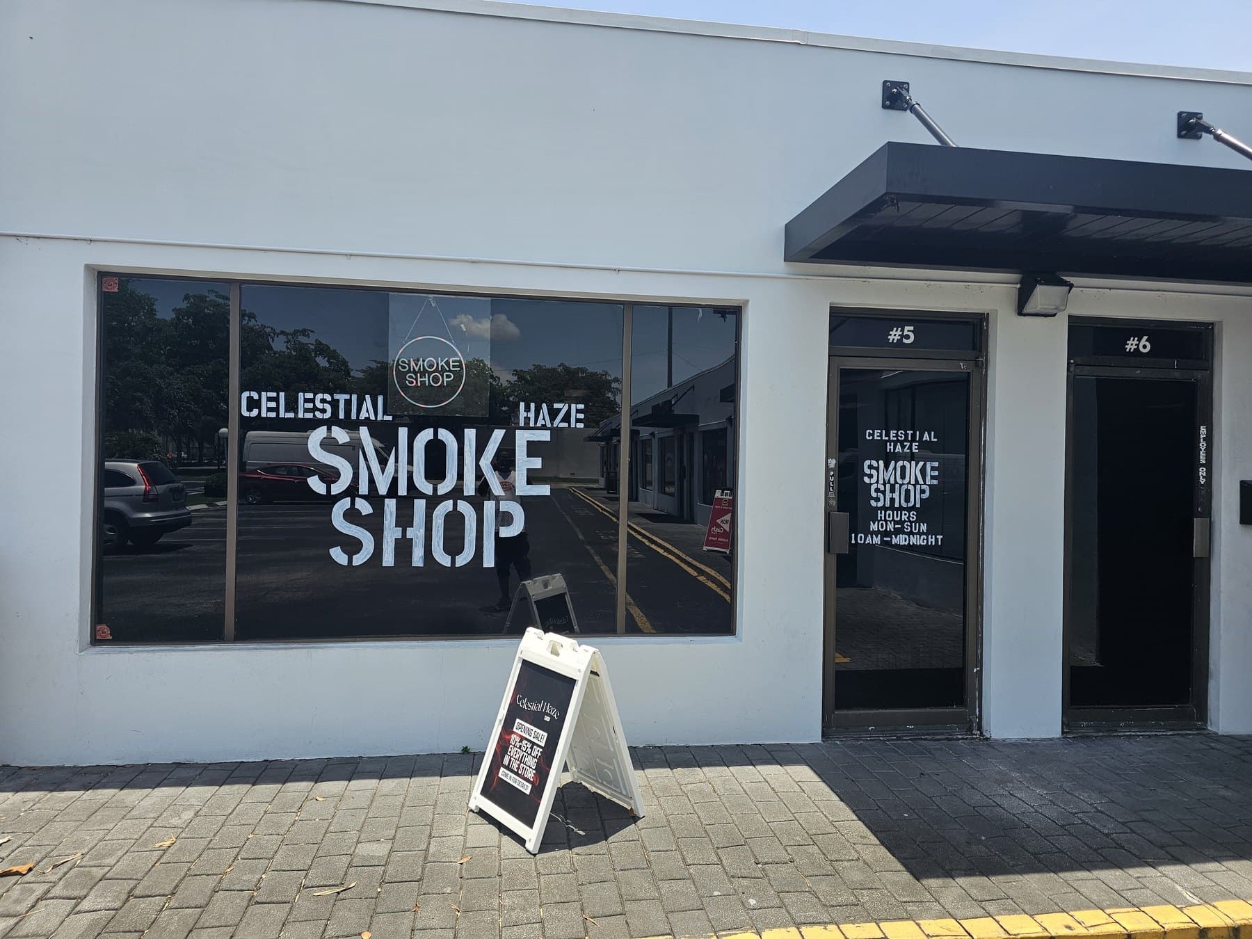 The Celestial Haze Smoke Shop storefront at 1799 N State Rd 7, Margate, FL, suites 5 and 6 on State Road 7 (US-441)